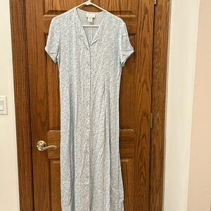 🍀Freeport studio maxi rayon floral buttondown dress short sleeve size S